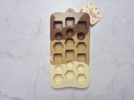 Molde silicona tricolor bombones figuras rayadas